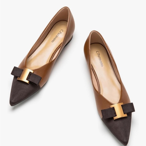 C.Paravano Shoes - Pointed Toe Ballet Brown Flats by C.Paravano Sz 41 NWOT
